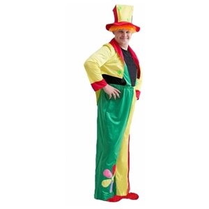 Карнавальный костюм "Клоун", шляпа с волосами, комбинезон, пиджак, р. 50-54 2557438