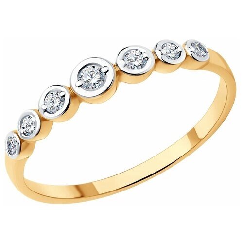 Кольцо Diamant красное золото, 585 проба, бриллиант, размер 17.5