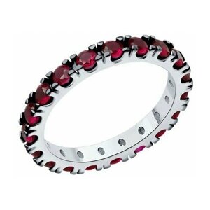 Кольцо Diamant online, серебро, 925 проба, корунд, размер 19, розовый