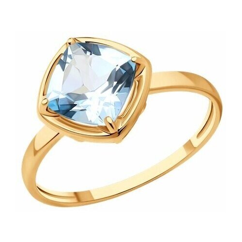 Кольцо Diamant online, золото, 585 проба, топаз, размер 18.5