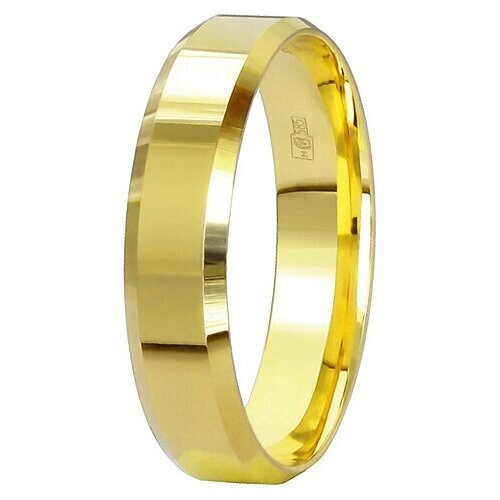 Кольцо обручальное AZADE, желтое золото, 585 проба, размер 17