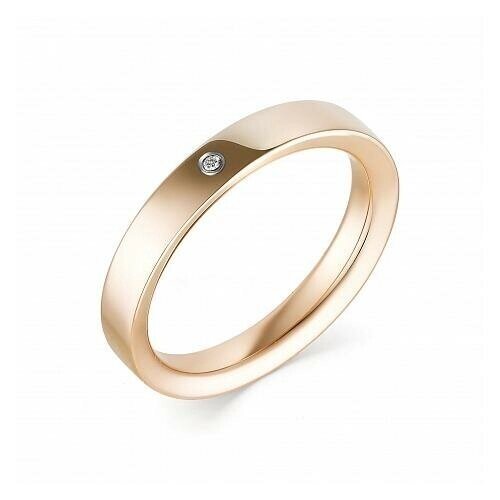 Кольцо обручальное Diamant online, золото, 585 проба, бриллиант, размер 17.5, бесцветный