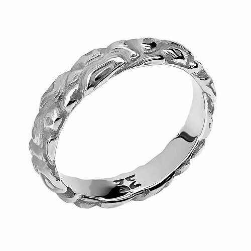 Кольцо обручальное Эстет 01О050323 серебро, 925 проба, родирование, размер 19
