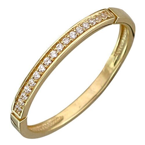 Кольцо обручальное Эстет, комбинированное золото, 585 проба, фианит