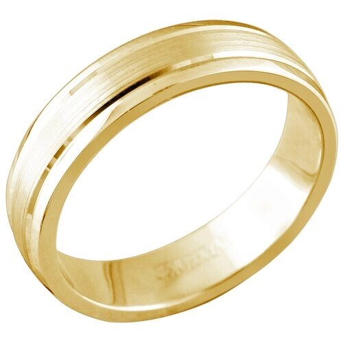 Кольцо обручальное Эстет, желтое золото, 585 проба, размер 18