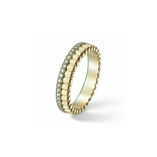 Кольцо обручальное Oriental комбинированное золото, 585 проба, бриллиант, размер 18