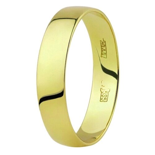 Кольцо обручальное Юверос, желтое золото, 585 проба, размер 18
