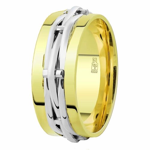Кольцо обручальное Юверос, золото, 585 проба, размер 18