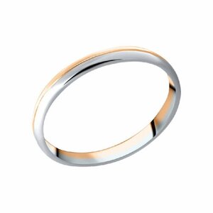 Кольцо обручальное Золотой Стандарт, комбинированное золото, 585 проба, размер 21, золотой, серебряный