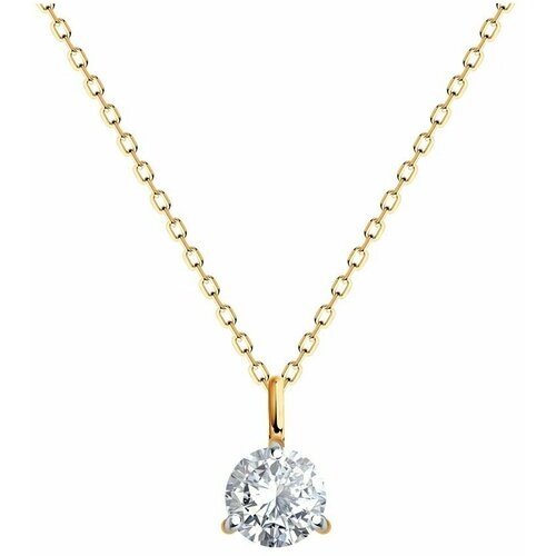 Колье Diamant online, золото, 585 проба, бриллиант, длина 40 см.