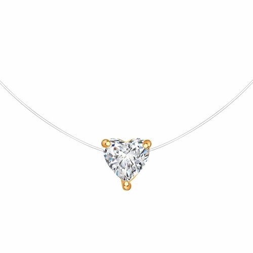 Колье Diamant online, золото, 585 проба, фианит, длина 45 см., бесцветный