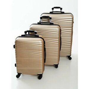 Комплект чемоданов Feybaul 31687, 90 л, размер S/M/L, желтый, бежевый
