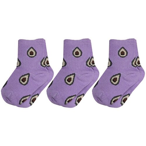 Комплект из 3 пар детских носков Альтаир фиолетовые, размер 12