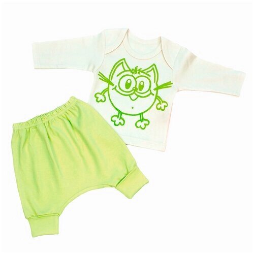 Комплект одежды детский, брюки и джемпер, повседневный стиль, размер 74-44, зеленый