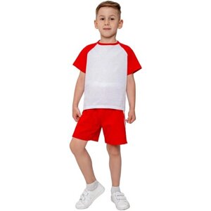 Комплект одежды GolD, футболка и шорты, размер 98, красный, белый
