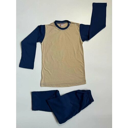Комплект одежды Googoosha Baby, размер 7лет, бежевый, синий