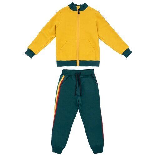 Комплект одежды NIKASTYLE, размер 146, горчичный, зеленый