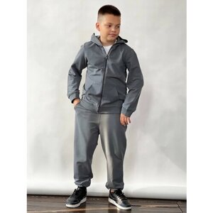 Костюм Бушон SP20 для мальчиков, олимпийка и брюки, размер 128-134, серый