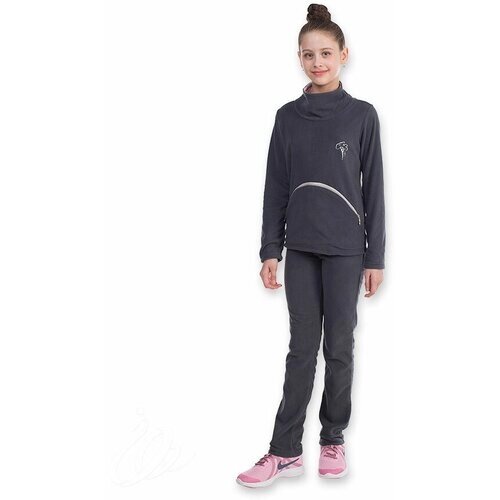 Костюм Царевна-Лебедь для девочек, свитшот и брюки, размер 30/122, серый