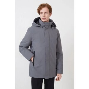 Куртка Baon, демисезон/зима, силуэт прямой, ветрозащитная, мембранная, водонепроницаемая, капюшон, съемный капюшон, карманы, внутренний карман, подкладка, размер L, серый