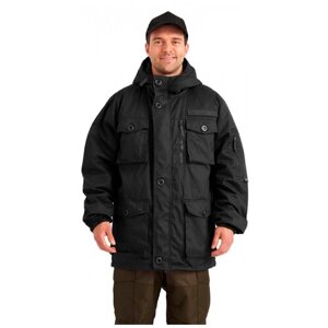 Куртка демисезонная, силуэт прямой, капюшон, карманы, манжеты, размер 48-50 170-176, черный