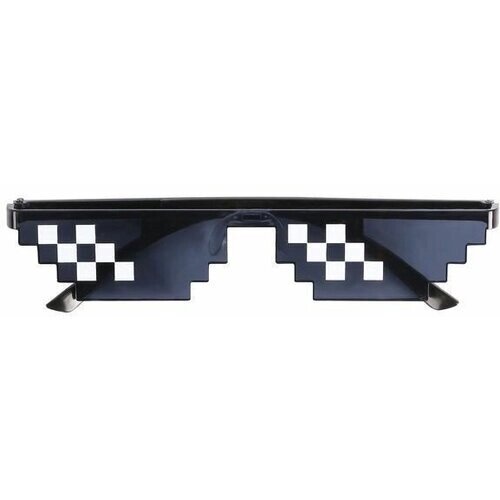 Мемные пиксельные очки, карнавальные очки для вечеринки, чёрные