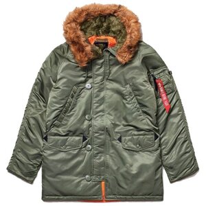 Мужская куртка парка Alpha Industries Slim Fit N-3B Parka Sage / Orange / XS