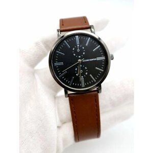 Наручные часы Accord Denton Часы наручные механические с автоподзаводом, подарок мужчине, классические скелетоны, черный, коричневый