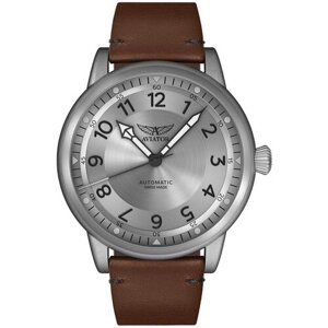 Наручные часы Aviator Vintage Douglas Dakota V. 3.31.0.230.4, серебряный, коричневый