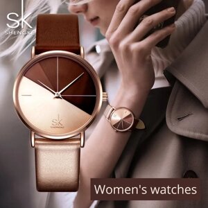 Наручные часы Часы женские наручные Brown кварцевые водонепроницаемые, коричневый