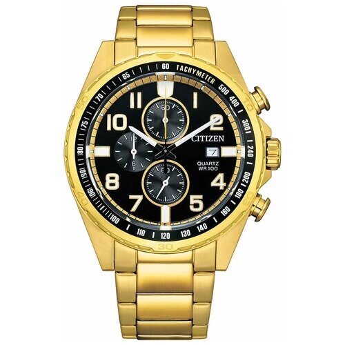 Наручные часы CITIZEN Basic Японские наручные часы Citizen AN3652-55E с хронографом, золотой