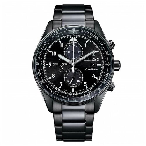 Наручные часы CITIZEN Eco-Drive Японские CA0775-87E с хронографом, черный