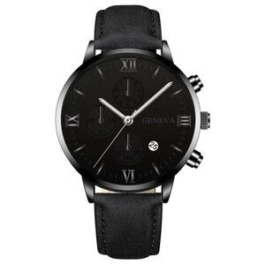 Наручные часы Geneva Кварцевые наручные водонепроницаемые мужские часы Geneva 28, черный