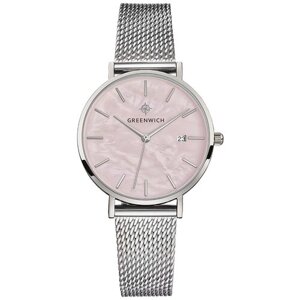 Наручные часы GREENWICH Shell GW 301.10.55, серебряный, розовый
