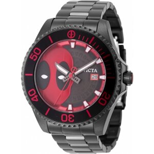 Наручные часы INVICTA Часы мужские механика с автоподзаводом Invicta Marvel Deadpool Automatic 27153, черный