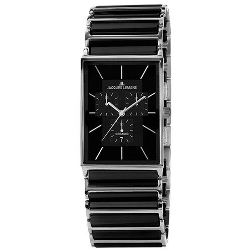Наручные часы JACQUES LEMANS High Tech Ceramic 61566, черный, серый
