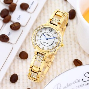 Наручные часы Наручные женские кварцевые часы DENVOSI со сверкающими камнями, белый, золотой