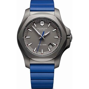 Наручные часы VICTORINOX I. N. O. X. Часы швейцарские наручные мужские кварцевые на ремне Victorinox 241759, серый, синий
