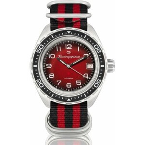Наручные часы Восток Командирские Наручные механические часы с автоподзаводом Восток Командирские 02035А black red, красный