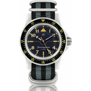 Наручные часы Восток Командирские Наручные механические часы с автоподзаводом Восток Командирские 18020А black grey, серый