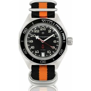 Наручные часы Восток Командирские Наручные механические часы с автоподзаводом Восток Командирские 650541 black orange, оранжевый