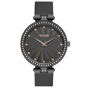 Наручные часы WESSE женские WWL109505, Кварцевые, 34 мм, черный