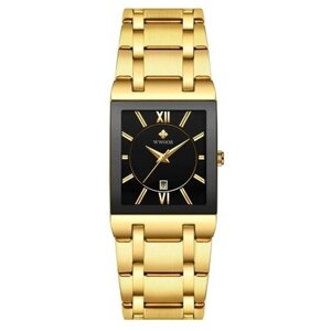 Наручные часы WWOOR Элегантные мужские наручные кварцевые часы в подарочной упаковке, золотой, черный
