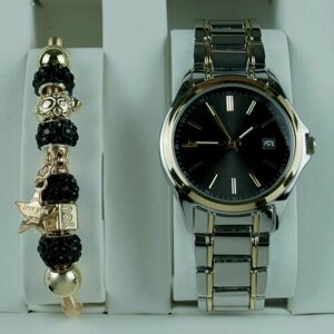 Наручные часы Женские наручные часы с браслетом, регулируемые/ черный-золото, золотой