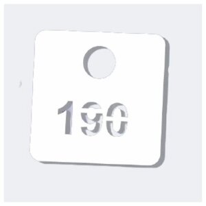 Номерок для гардероба 361, гладкая фактура, 500 шт., белый