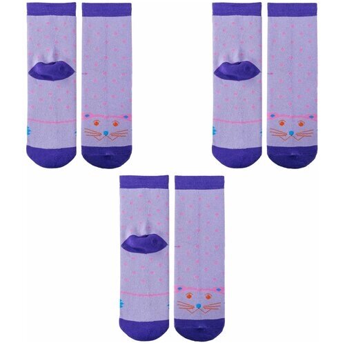 Носки Альтаир, махровые, 3 пары, размер 20, фиолетовый