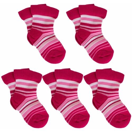 Носки LorenzLine для девочек, 5 пар, размер 6-8, розовый