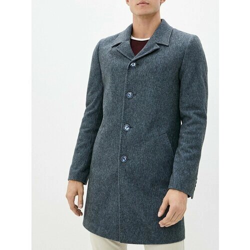Пальто Berkytt, демисезон/зима, силуэт прилегающий, средней длины, внутренний карман, размер 56/170, серый