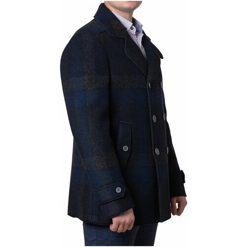 Пальто Formenti демисезонное, карманы, размер 56 3XL, синий