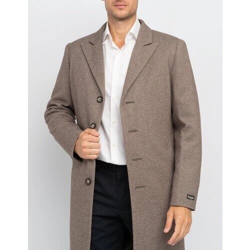 Пальто MISTEKS design, демисезон/зима, шерсть, силуэт прилегающий, удлиненное, без капюшона, подкладка, карманы, утепленное, размер 56-176, коричневый